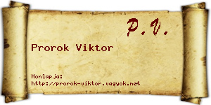 Prorok Viktor névjegykártya